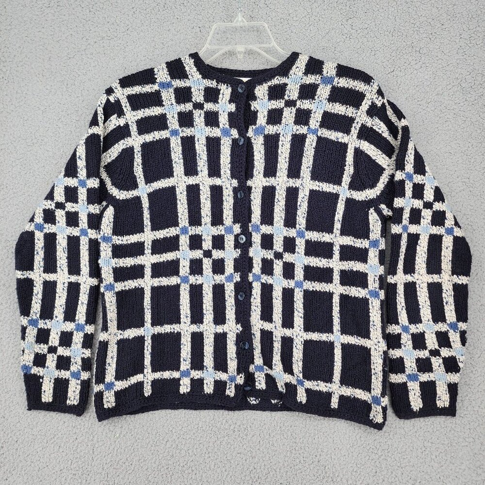 Talbots Women's Medium* Dark Blue Knit Cardigan Button Front Sweater